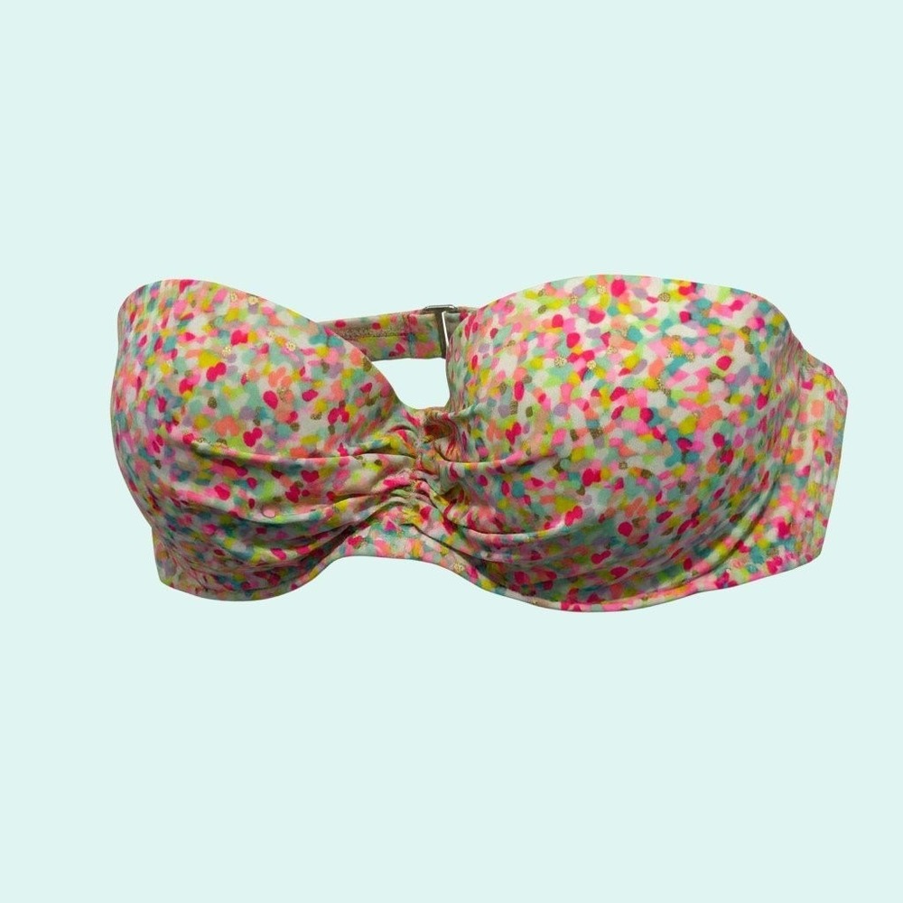 Victoria's Secret 34D Confetti Bandeau Bikini Top Colorful Swimwear
